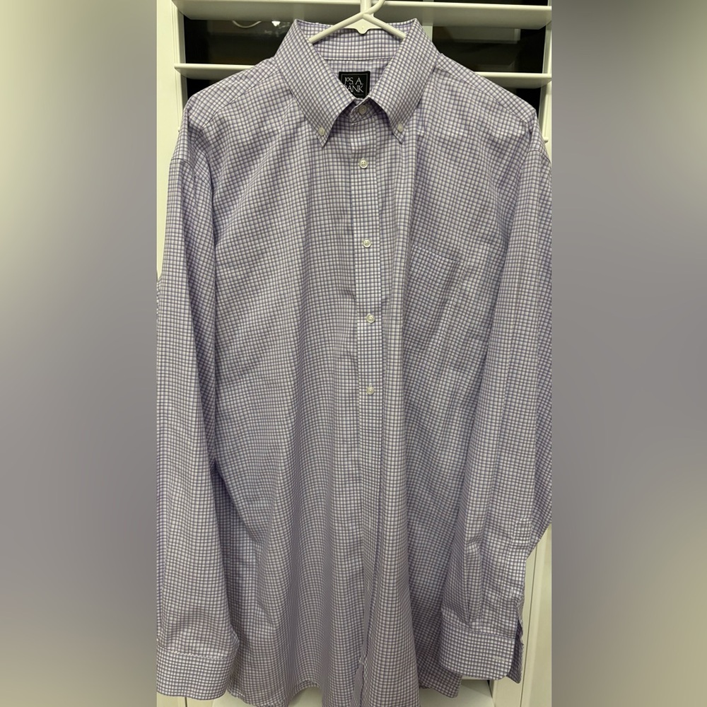 Jos. A. Bank Lavender Checkered Button Down Shirt